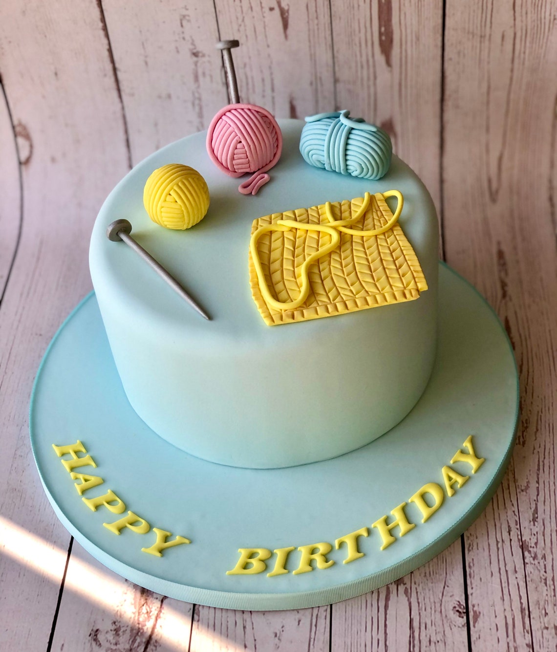 Handmade Edible Knitting Themed Fondant Cake Topper Set Etsy UK