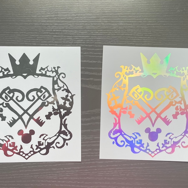 Holografisches Kingdom Hearts Wappen - Vinyl Aufkleber