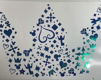Sticker Couronne Kingdom Hearts holographique et chromée - vinyle