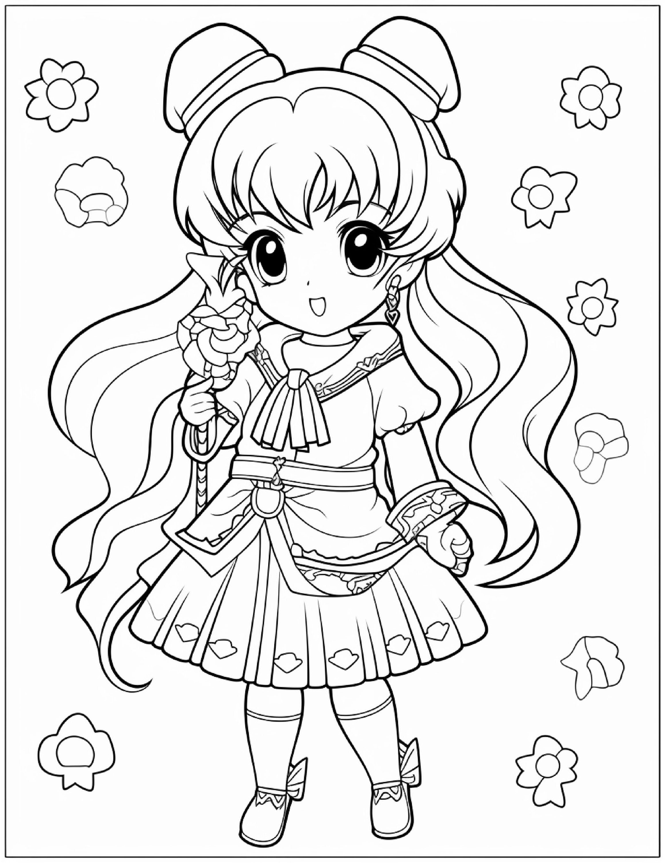 100 Highly Detailed Anime Coloring Pages for All Ages, Anime Coloring