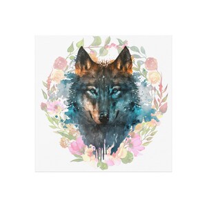 Wolf Lovers, Wolf in Watercolor, Wolf Print, Wall Art, Wolf Wall Art, 12x12 Wall art, High-Quality Wolf Wall Art, Wolf Lovers, Home Decor