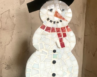 Mosaic Snowman Winter Happy Snowman