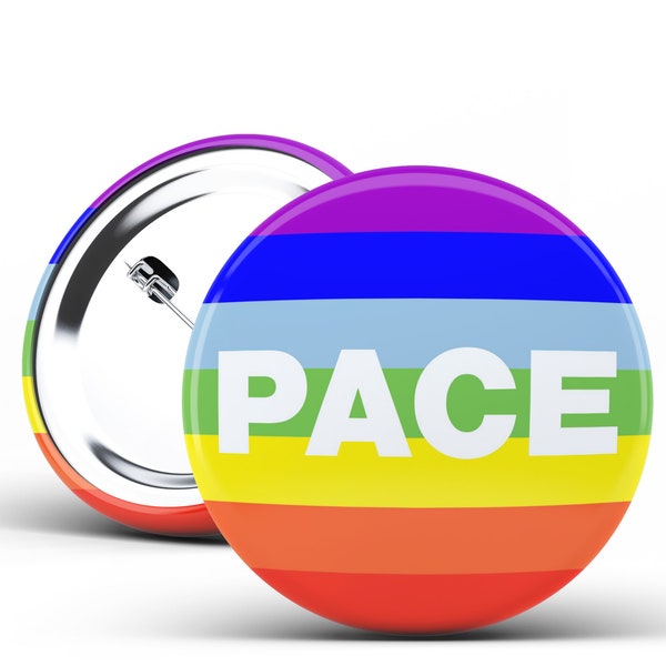 Spille Bandiera della PACE  PEACE FLAG No War Arcobaleno Rainbow Spilla Spilletta Pin Button Badge