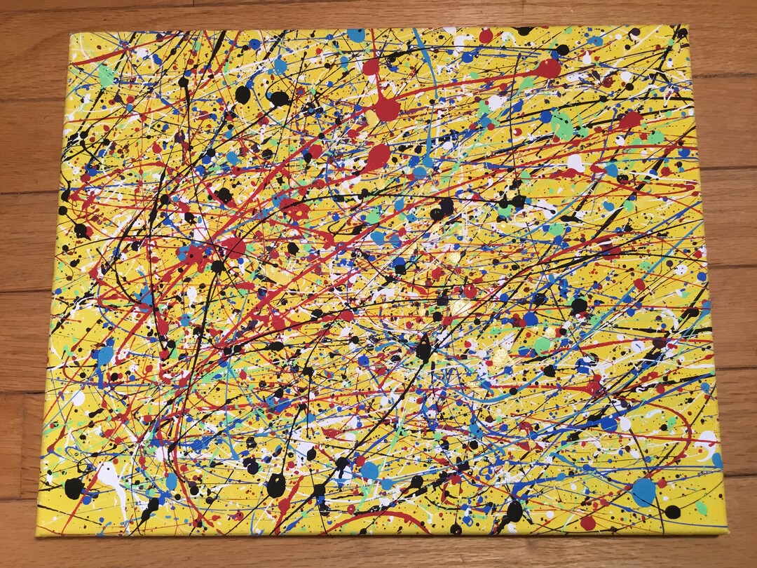 Jackson Pollock Style Painting 11 X 14 Painting Etsy