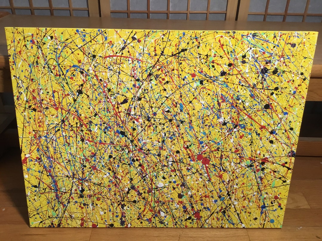 Jackson Pollock Style Painting 18 X 24 Painting Etsy