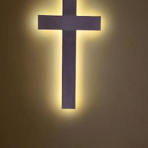 2&#39; tall lighted decor Christian wood cross backlighted cross battery operated remote cross church gift cross pastor gift wood wall hanging