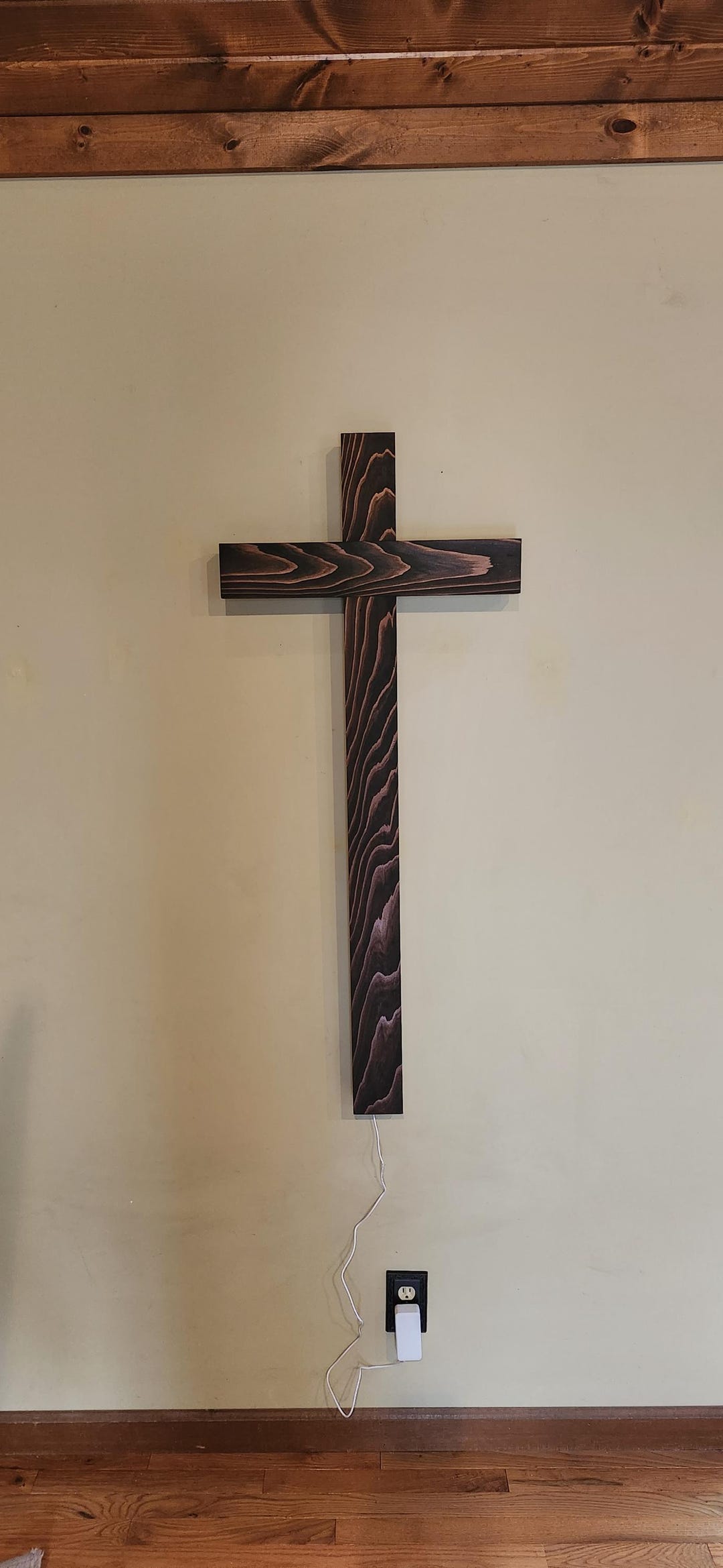 4' Backlit Wood Cross Easter Christian Wood Cross LED Backlighted ...