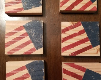 House warming gift patriot coasters fourth of July coaster backyard party coaster gift for service members veteran coaster gift patriotic