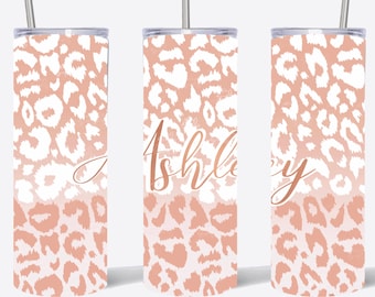 Light brown pink ombre sublimation tumbler 20oz, straight,tappered