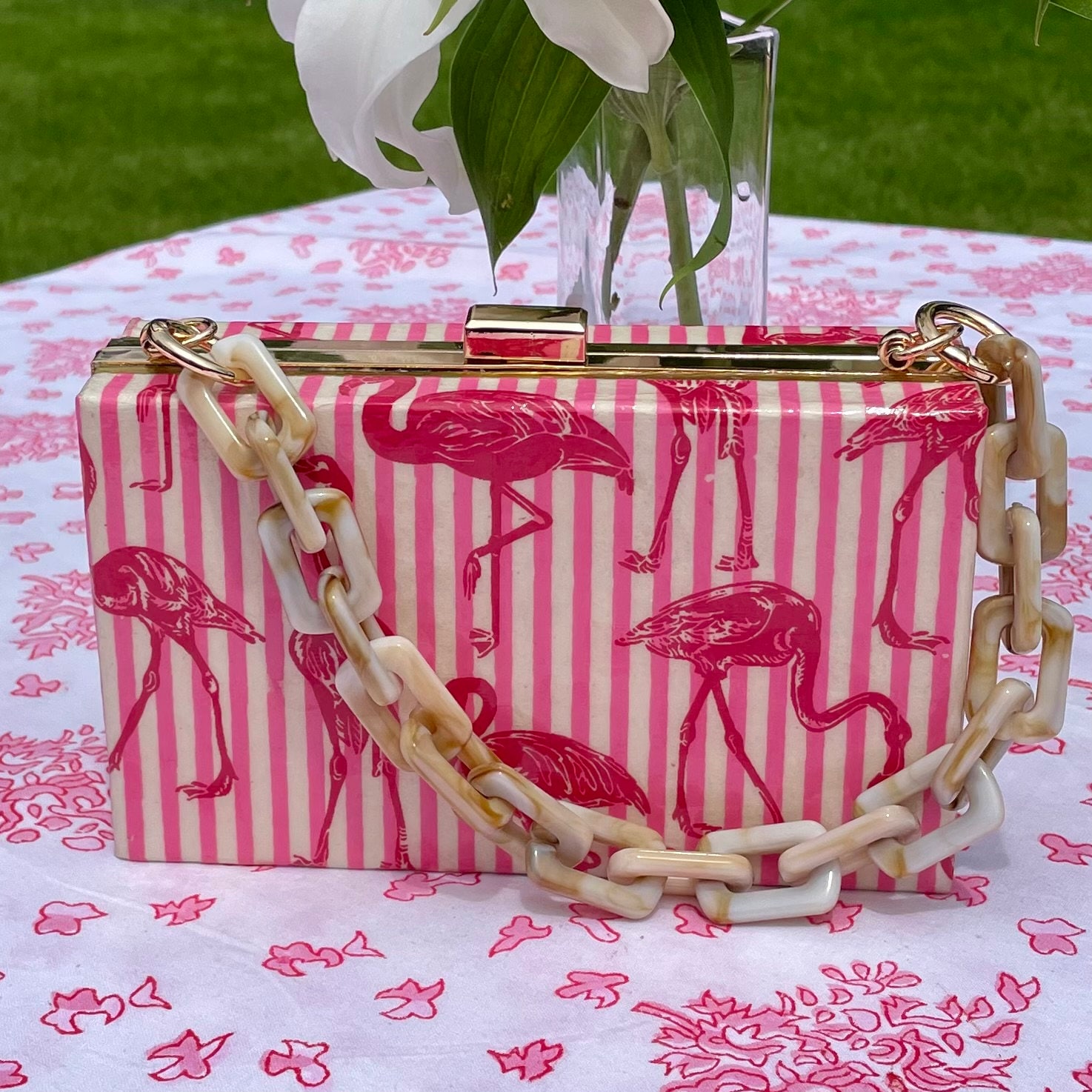 Pink Flamingo Clutch Etsy