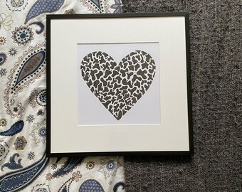 Black and White Heart Illustration