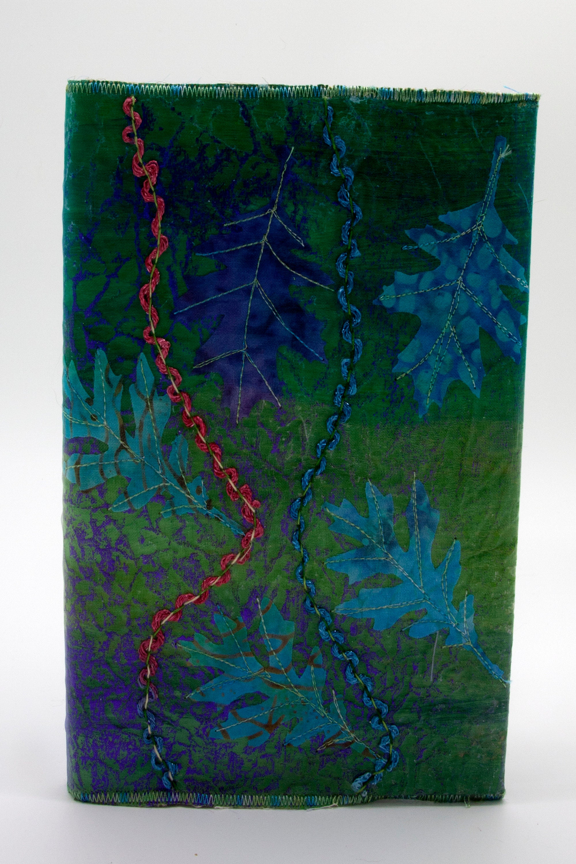 Embroidered Book Cover With Leaves and Foiled Effect Machine Etsy UK