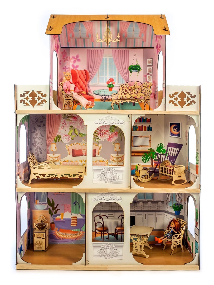 Large Doll House 45331512 inches Big Dollhouse with Etsy