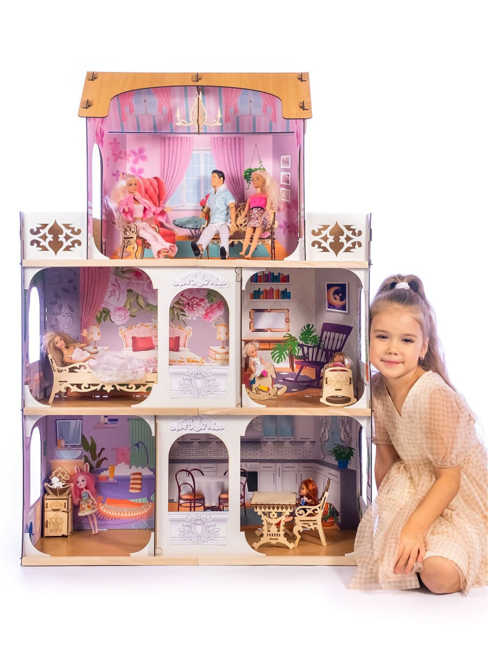 Large Doll House 45331512 inches Big Dollhouse with Etsy