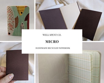 Micro Notebook, Handmade from Reclaimed Paper