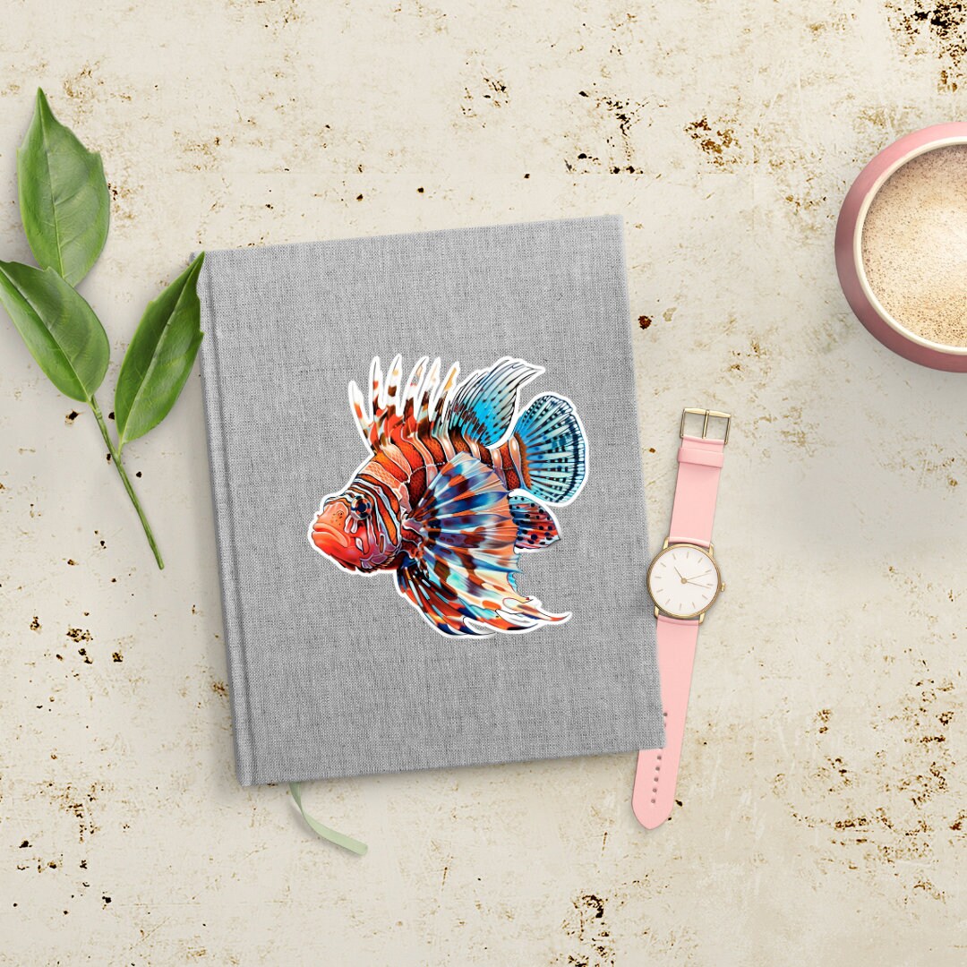 Lion Fish Vinyl Sticker Set Lion Fish Sticker Set Ocean Stickers - Etsy