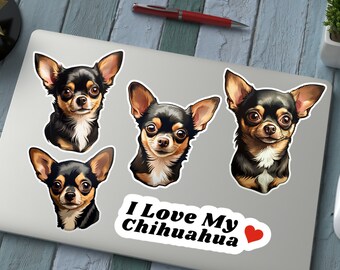 Chihuahua Sticker Bogen | Chihuahua-Liebhaber Geschenke |Chihuahua Briefpapier | Tier Aufkleber | Hunde Aufkleber