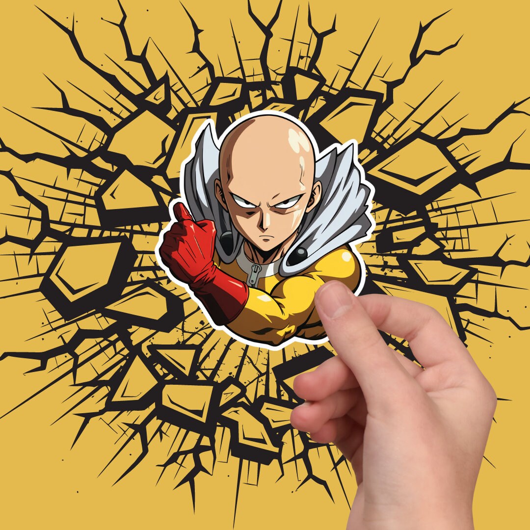 One punch cheap man sticker
