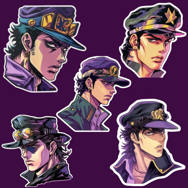 JoJo's Bizarre Adventure inspired anime sticker gift set - includes 5 waterproof stickers