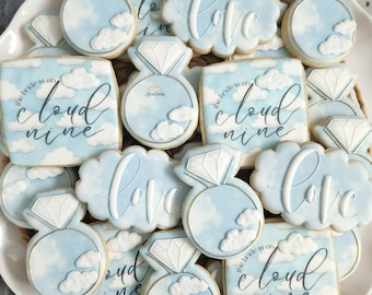 Love Is In the Air Cloud Nine Bridal Wedding Cookies