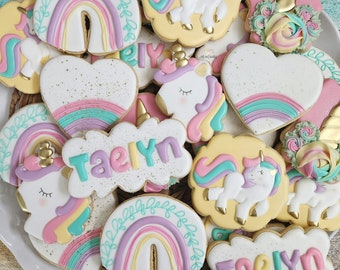 Unicorn Birthday Cookies