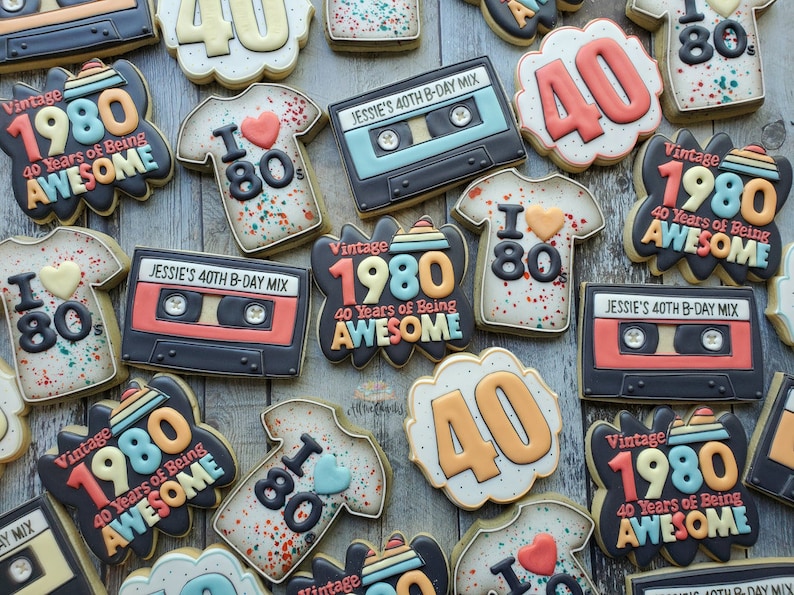 Vintage 40th Birthday Cookies image 1