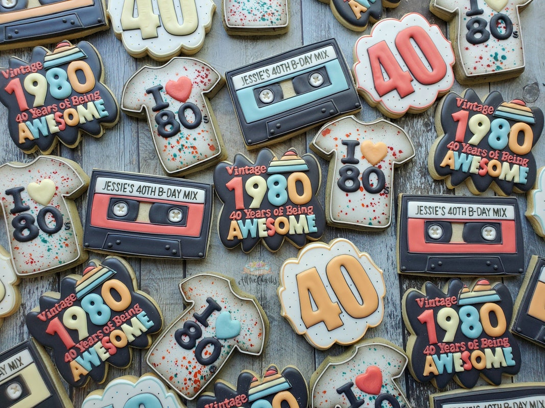 Vintage 40th Birthday Cookies - Etsy
