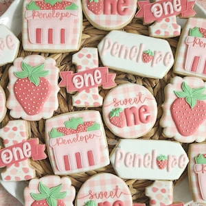 Sweet One Berry First Strawberry Birthday Cookies