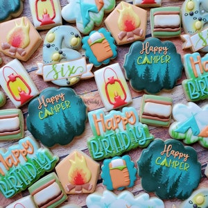 Happy Camper Birthday Cookies