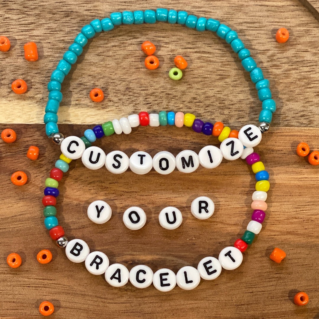CUSTOMIZE Your BEADED BRACELET Letter Bracelet Sassy & Snarky Word ...