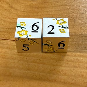 Mahjong metal Dice! Set of 2 Rose gold and white, 3 colors to choose from. Solid metal dice! image 9