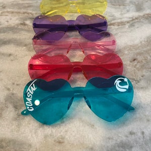 Personalized heart sunglasses, 5 different colors, cheer team gift, Summit, The One, NCA, UCA, tik tok fad