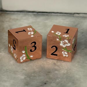 Mahjong metal Dice! Set of 2 Rose gold and white, 3 colors to choose from. Solid metal dice! image 7