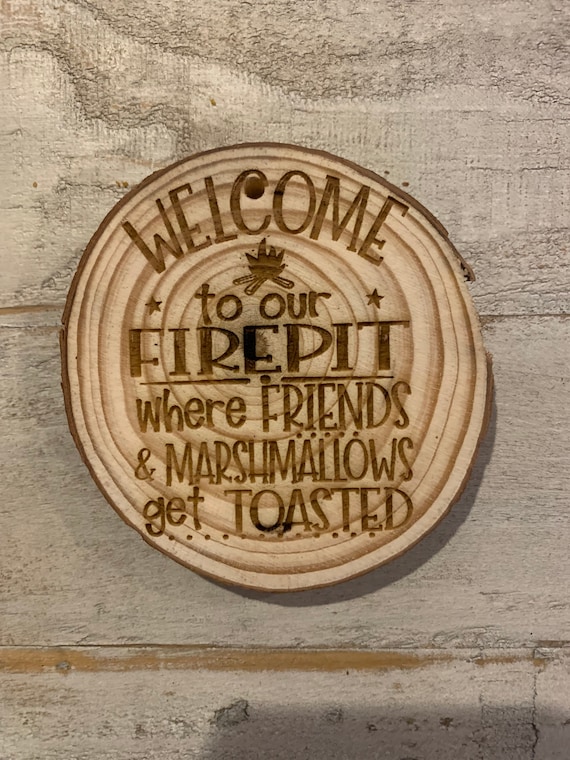 Fire Pit Engraved Ornament Hostess Gift Wine Bag Tag Etsy