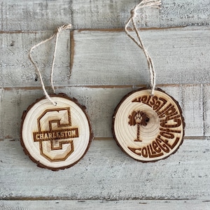 College Of Charleston, Cougar Club, engraved Wood slice, can be personalized on back