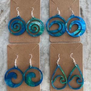 ocean wave, Coastal earrings , wave earrings, nautical earrings, beach inspired acrylic earrings