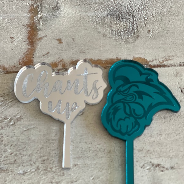 Chanticleer Football, set of 12 cupcake picks, chants up, Chanticleer, CCU,