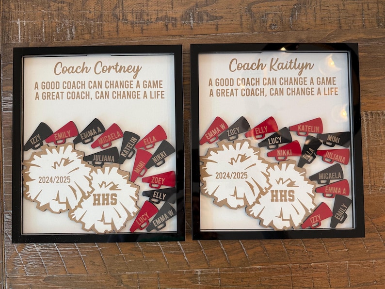 Head Coach Inscriptions Cheer Team Plaque, End of Season Coach Gift, Personalized With Athletes ...