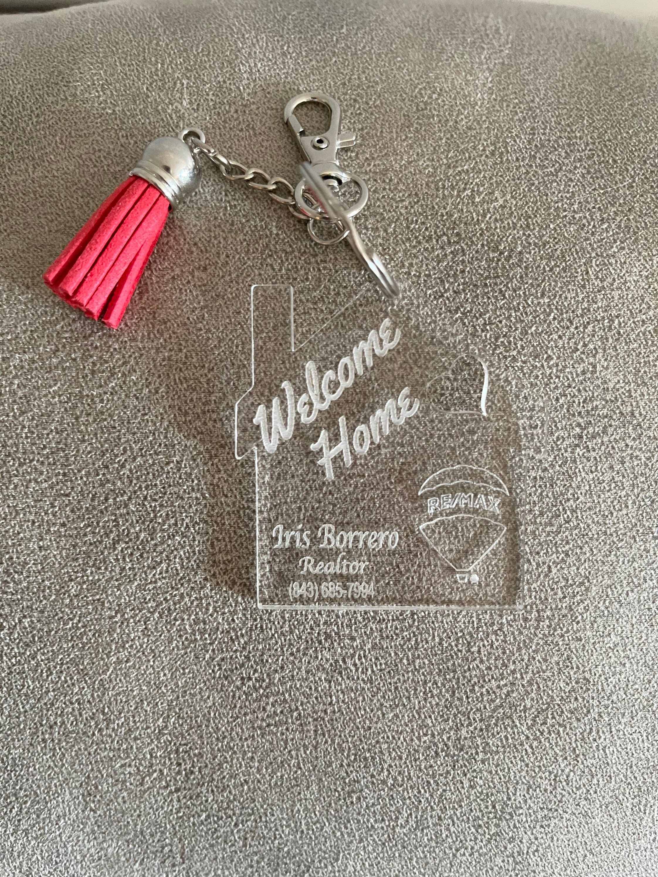 Realtor Custom Engraved Acrylic Keychain Your Real Estate Etsy