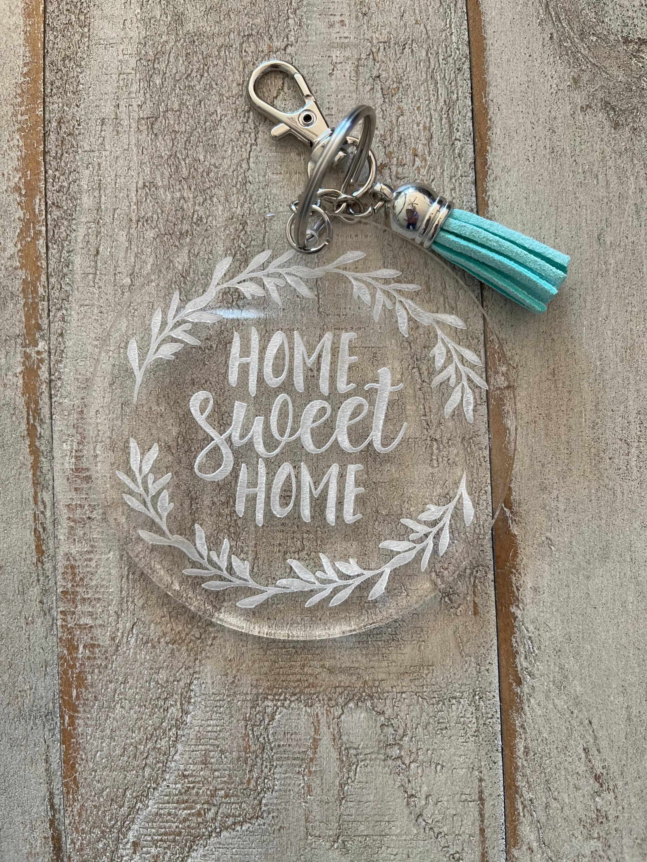 Zuhause süße Haus Schlüsselanhänger gravierte Acryl Wahl der | Etsy