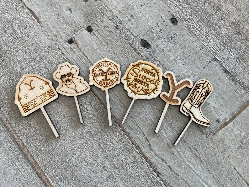 12 Yellowstone Cupcake Toppers Dutton Ranch Yellowstone Etsy