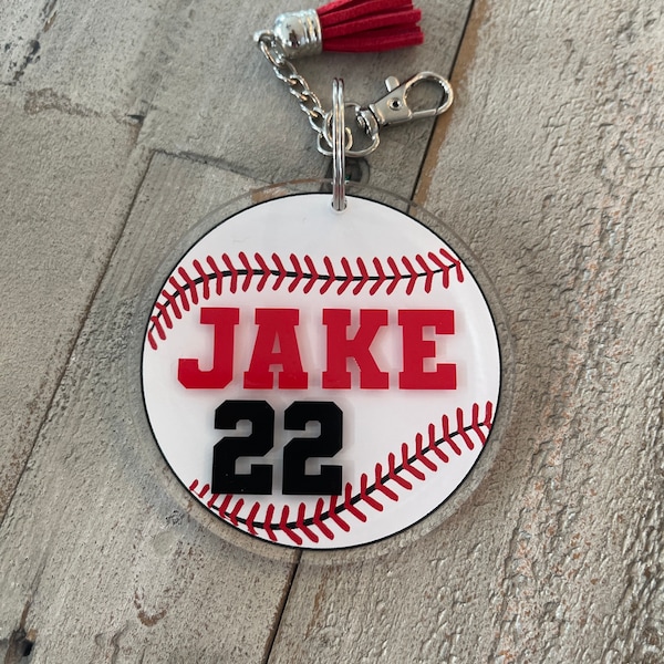 Baseball Bag Tag Etsy