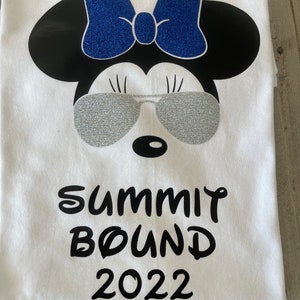 Summit 2026 tank, crop or t shirt, can also do UCA, NCA, D2 Summit, the one etc…, your team color for the bow,