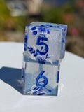 Chinoiserie Mahjong dice. Set of two. No two alike, custom made resin dice