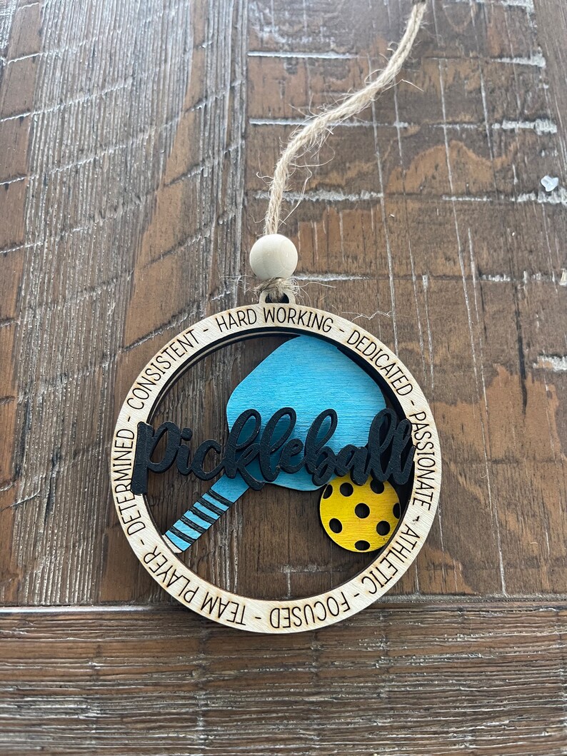 Baltisk björk pickleball-prydnad (8,5 cm) bild 1