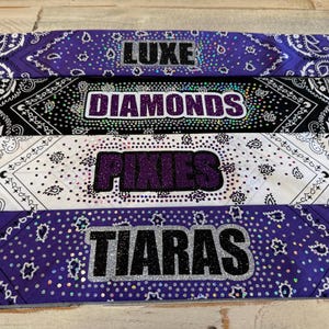 Bandana brilhante para mochila, acessório de torcida, bandana para demonstrar seu espírito de equipe… Seu time ou nome, Summit, NCA, UCA, mundiais