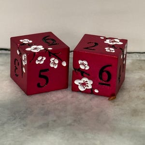 Mahjong metal Dice! Set of 2 Rose gold and white, 3 colors to choose from. Solid metal dice! red and white