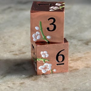 Mahjong metal Dice!  Set of 2 Rose gold and white, 3 colors to choose from. Solid metal dice!