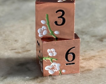 Mahjong metal Dice!  Set of 2 Rose gold and white, 3 colors to choose from. Solid metal dice!