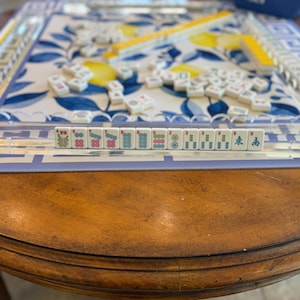 Lemons Mahjong Mat or Rumikube mat with bag: Neoprene noise reducing, tiles and racks not included image 7